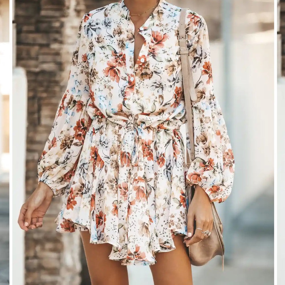 VICI Vienne Floral Adjustable Balloon Sleeve Dress size small